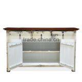 Buffet Console Oriental Rustic Painted Mahogany Wood Furniture thumbnail-5