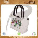 12 oz Natural Canvas Tote Bag With Polyester Lining & With PU Padded Handle & Bottom thumbnail-1