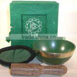 High Quality Handmade in Nepal Tibetan Heart Chakra Tibetan Singing Bowl thumbnail-1