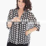 Women's Sheer Chiffon Botton up and Roll up Sleeve Shirt thumbnail-1