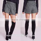 Summer Fashion Grey Double Belted Check Cheap Shorts OEM Service thumbnail-6