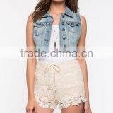 Best Selling Ladies Elegant White Crochet Polyester Shorts thumbnail-2