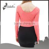 Custom Crop Top With Scoop Neck Long Sleeve Fancy Tops thumbnail-2