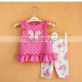 2017 Newborn Butterfly Polk Dot Print Baby Clothing Suit Wholesale Hemp Manufacturer Baby Clothing thumbnail-2