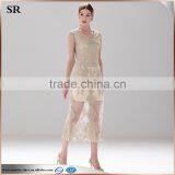 Lady's Mesh Embroidery Long Lace Dress thumbnail-3