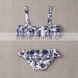 NEW High Quality Cute Kid's Swimwear, Wholesale Ruffled Kids Two Piece Swimsuit thumbnail-3