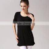 Thin Short Sleeve Maternity Clothes Solid Breastfeeding Clothes Loose Hem Nursing T-shirts thumbnail-1