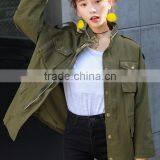 Zm35732a Latest Design Coat Wholesale Women Denim Bomber Jacket thumbnail-1