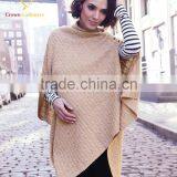 Winter Fashion Women Cashmere Knitted Cable Poncho thumbnail-3