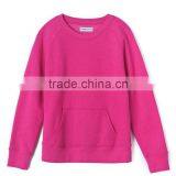 High Quality Simple Womens Pillover Plain O-neck Sweatshirts With Pocket thumbnail-1