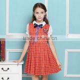 Latest Design Navy Blue Nice Girl Plaid Dress Elementary Quality School Uniform thumbnail-5