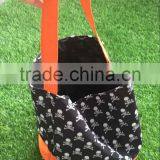 Halloween Bags Cloth Halloween Buckets Chevron Halloween Treat Bags Personalized Monogrammed Round Tote Bucket thumbnail-2