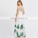 NEWEST Floral Print Maxi Dress,women Spaghetti Straps Deep V-neck Dress thumbnail-4