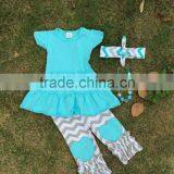 2016 New Hot Baby Girls Children Clothing Heart Capri Dress Set Pants Dress Outfit With Matching Necklace and Headband thumbnail-1