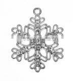 Zinc Based Alloy Pendants Christmas Snowflake Silver Tone Clear Rhinestone thumbnail-1