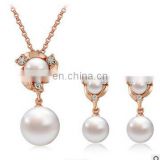 Luxury Brand Imitation Pearl Necklace Earrings Wedding Jewelry Sets Vintage Fashion Crystal Bridal Jewellery Set Women Gift