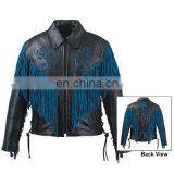 HMB-0317D WOMEN LEATHER JACKETS FRINGES ROSE FASHION COATS