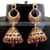 Wholesale Jumka Victorian Earrings - Crystal Rhinestone Earrings - Victorian Earring - Artificial Earrings - Stylish Earrin thumbnail-1