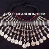 Tribal Vintage Afghan Kuchi Tribal Coil Choker, Brass Choker, Tribal Fusion Necklace Set -Vintage Coin Choker Necklace thumbnail-2