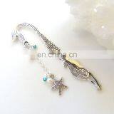 Wholesale Jewelry Metal Tibetan Silver Plating Starfish Bookmark for Books