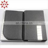 Shiny Metal Black Leather Business Card Holder thumbnail-4