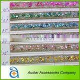 Wholesale High Quality Shoe Hot Fix Rhinestone Gold Trim thumbnail-3