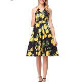 Vintage Sleeveless Printed Floral A-line Midi Dress thumbnail-5
