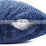 China Products 100%polyester Navy Blue Double Sides Flannel 3D Embossed Chevron Pattern Fleece Cushion Pillow thumbnail-5