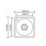 405×405×170mm TRUE SUS304 Stainless Steel Single Bowl Drop In Round Kitchen Sink (DY-D4040PA) thumbnail-2