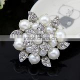 wholsale fashion silver pearl pins for dresses hijab pins brooches for wedding cards