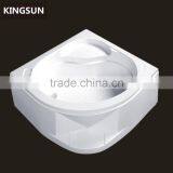 Freestanding White Acrylic Bathroom Portable Irregular Deep Shower Tray thumbnail-1