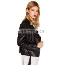 Women Lambskin Blazar Coat Genuine Leather Motorcycle Biker Jacket thumbnail-2