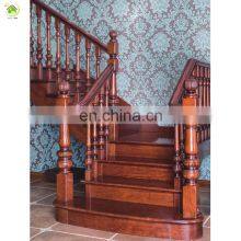 Carving Luxury Oak Wooden Inside Balusters Stair Railings Design Decorative Wood Stair Handrail
