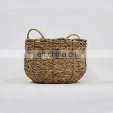 Wholesale Large Natural Handmade Wicker Straw Corner Storage Basket Three-piece Set With Handles thumbnail-3