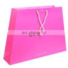 Custom Design Ribbon Handle Luxury Clothing Shopping Packaging Art Paper Bag For Clothing