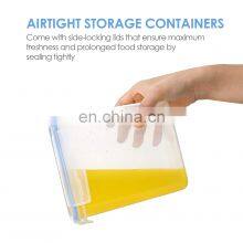 Wholesale 15Piece Airtight Stackable Plastic Storage Boxes Bins Dry Cereal Food Storage Containers Set thumbnail-5