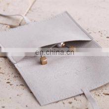 Wholesale Cheap Price Gray Pink Personalized Upscale Custom Logo Drawstring Ribbon Closure Gift Packing Bag Jewelry Pouch thumbnail-5