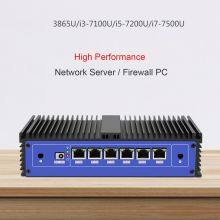 Fanless Intel SkyLake/KabyLake Network/Firewall PC w/ 6 Gbe LAN Core I7-7500U thumbnail-1