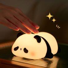 Silicone Cute Panda Table Lamp Night Light Suitable for Bedroom Children USB Rechargeable Leds Night Light for Baby thumbnail-4