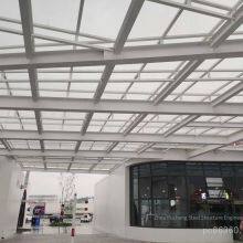 Grid Hot-dip Galvanized Steel Keel Modeling Project, Steel Structure Commercial Square Glass Roof, Aluminum Veneer Curtain Wall, On-site Construction thumbnail-4