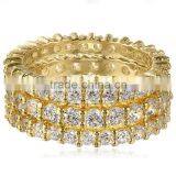 Three Sterling Silver Jewelry and Cubic Zirconia Stacking All-Around Wedding Bands thumbnail-4