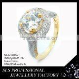 925 Sterling Silver Jewelry Factory Wholesale Zircon Ring Costome Jewelry Gold Plated Jewelry Ring thumbnail-2
