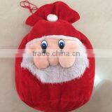 Custom Cheap Small Red Velvet Christmas Santa Sack Drawstring Gift Bag thumbnail-2