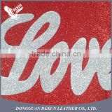 Wholesale china products glitter art words pu synthetic leather