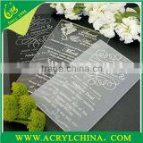 Clear Acrylic Wedding Invitations With Engraving, Black or White Plexiglass Invitations With 80*135mm Quality Choice