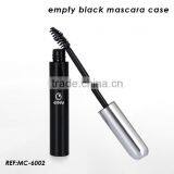 Empty Black Plastic Mascara Cases With Shiny Silver Cap