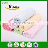 6 Pack 10"x10" Soft Custom Baby Bamboo Washcloth Wipes thumbnail-1