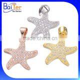 White Gold Plated Micropave Cubic Zirconia CZ 925 Sterling Silver Created Diamond Star Pendant thumbnail-1