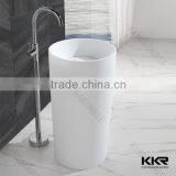 Unique Colored Solid Surface Stone Pedestal Sink Red