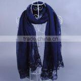 Fashionable Pure Color Big Lace Women Scarf Voile Scarves 180*100 Pashmina thumbnail-4